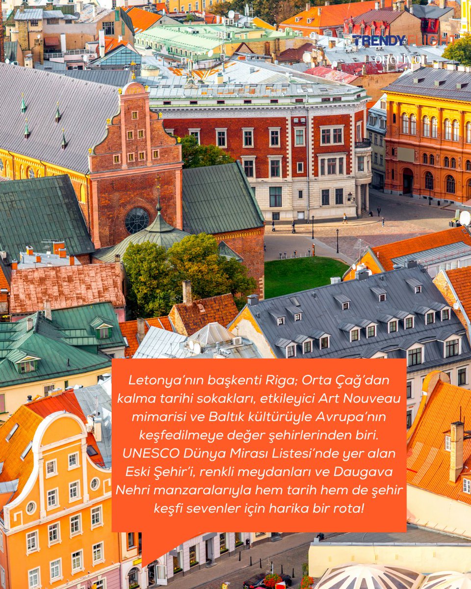 TrendyFlight's tweet photo. 🌍 TrendyFlight Öneriyor: Riga, Letonya 🇱🇻

TrendyFlight ile Baltıklar’ın en etkileyici şehirlerinden Riga’yı keşfedin! 🇱🇻✨

#TrendyFlight #Riga #Letonya #Baltıklar #YurtdışıSeyahat https://t.co/2jXvkeFcsA