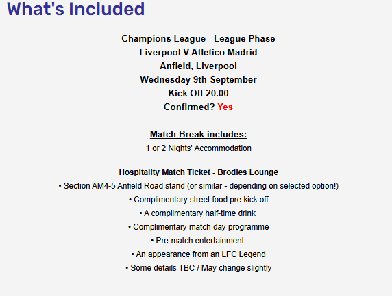 bnolan1984's tweet photo. Liverpool V Atletico Madrid
1 Night Hotel
Brodies Hospitality Gold Ticket
Return flights to Man
Only €285pp
Brodies Hospitality Ticket Only €160
Hotel and Brodies Hospitality Ticket €239pp
#lfc #lfcath https://t.co/fdw1VEdsok