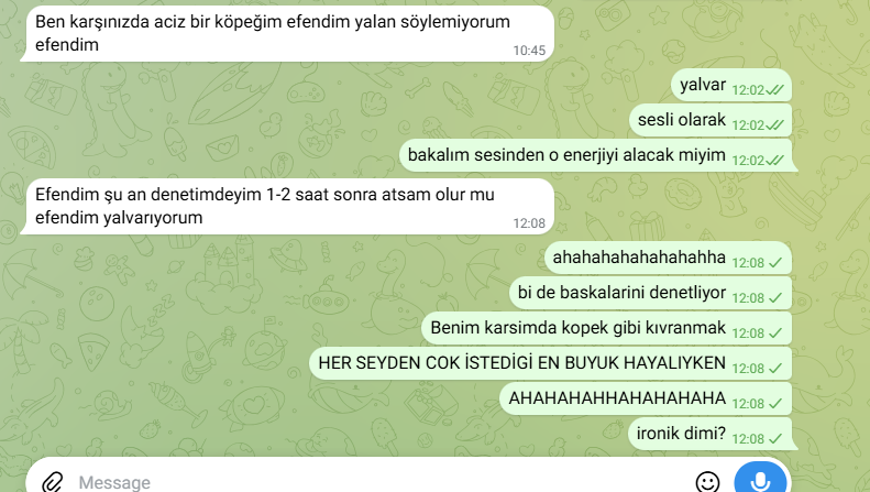 LN_DarkDungeon's tweet photo. ahahahahahaha sadistik tarafımın baskın olduğu günlerde rastgele birkaç oyuncak seçip onlarla oynamayı, özellikle de en sorunlu yoğun saatlerinde onları zorlamayı, uç noktalara götürmeyi seviyorum:)) 

hizmetkarlarımın hepsi iş hayatlarında belli bir seviyede ama tüm ünvanlarına rağmen 

BU HAYATTAKİ EN BÜYÜK HAYALLERİ DAİMA AYNI.

aslında siz nesiniz biliyor musunuz küçüklerim? 

anlamını ancak BÜYÜK OKYANUSA bağlandığında bulacak küçük nehirlersiniz.

biriktirdiğiniz tüm güç
o gücü EN GÜÇLÜYE TESLİM ETMEK için.