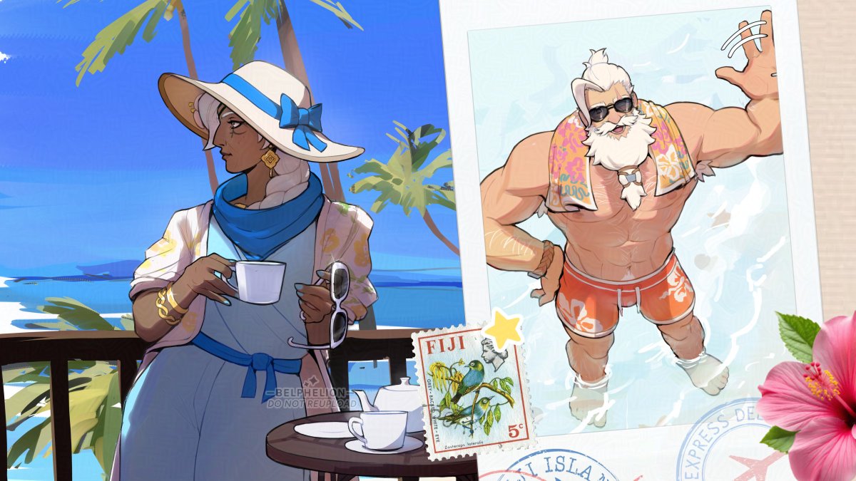 belphelion's tweet photo. kisses from fiji 🌺 #anahardt #overwatch #fanart https://t.co/l6p3FlBNDy
