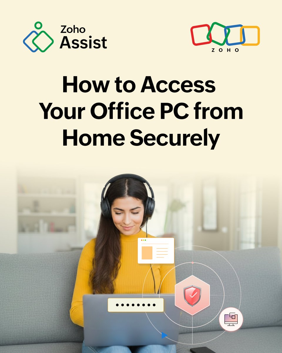 ZohoAssist's tweet photo. π Skip the VPN. Access your office PC securely from home with Zoho Assist. Built in MFA, AES-256 encryption, no complex setup.
Here's how to get started: https://t.co/UHWHcEqWjD
#remotedesktop #zoho #zohoassist #remotesupport #vpn https://t.co/2hALtkAr1L