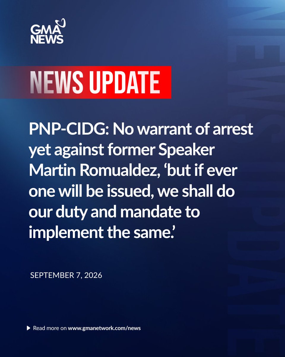 gmanews's tweet photo. PNP-CIDG Chief P/Maj. Gen. Robert Alexander Morico II said that there is no warrant of arrest yet against former Speaker and Leyte 1st Dist. Rep. Martin Romualdez, “but if ever one will be issued, we shall do our duty and mandate to implement the same.” | via @jun_veneracion 

Visit https://t.co/KqDTBMbTQD for more updates.
