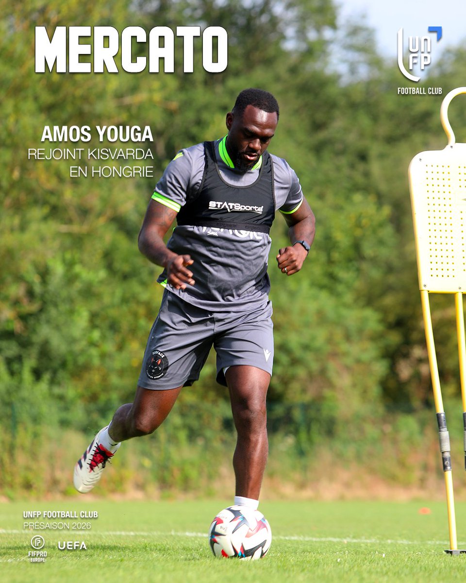 UNFP's tweet photo. ✅✍ Amos Youga rejoint Kisvárda !

Après s’être préparé cet été avec l'UNFP Football Club, le milieu de terrain, et international centrafricain, poursuit son aventure en Hongrie après son passage à Debrecen.

Il s’est engagé avec le club de Kisvárda FC.

On lui souhaite le meilleur dans cette aventure sous ses nouvelles couleurs 👊

#UNFPFootballClub #NeverGiveUp