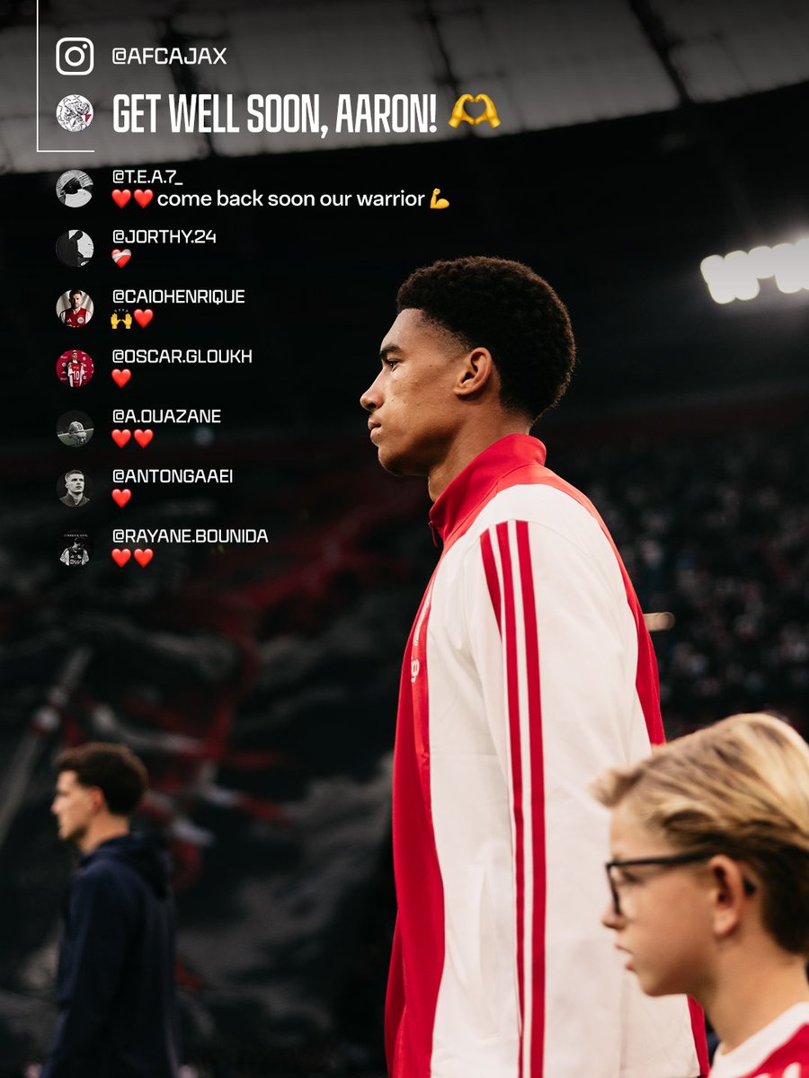 AFCAjax's tweet photo. All behind you, Aaron! ❤️‍🩹 https://t.co/lzGe8oY0Ts