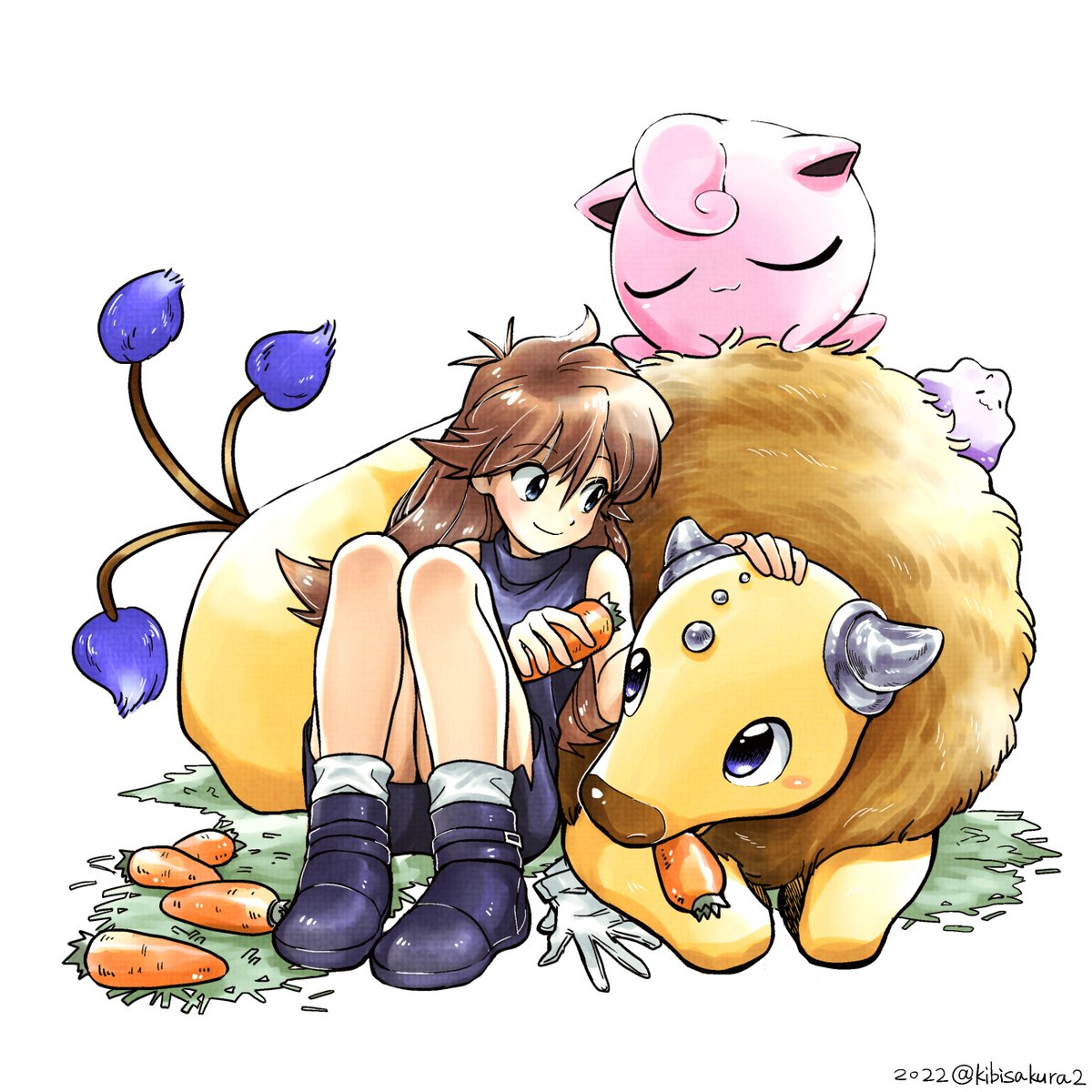 kibisakura2's tweet photo. 「仲直り/再会シリーズ」③
ブルーとプリンとメタモンと仔牛ケンタロス
タマムシのロケット団戦より https://t.co/yYphmpv39Z