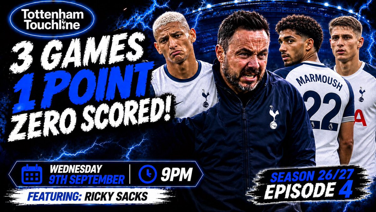 TottenhamTline's tweet photo. Coming Wednesday 9pm the next Tottenham Touchline pod with very special guest @RickySacks of @LastWordOnSpurs joining the crew https://t.co/fKQogbPZAO