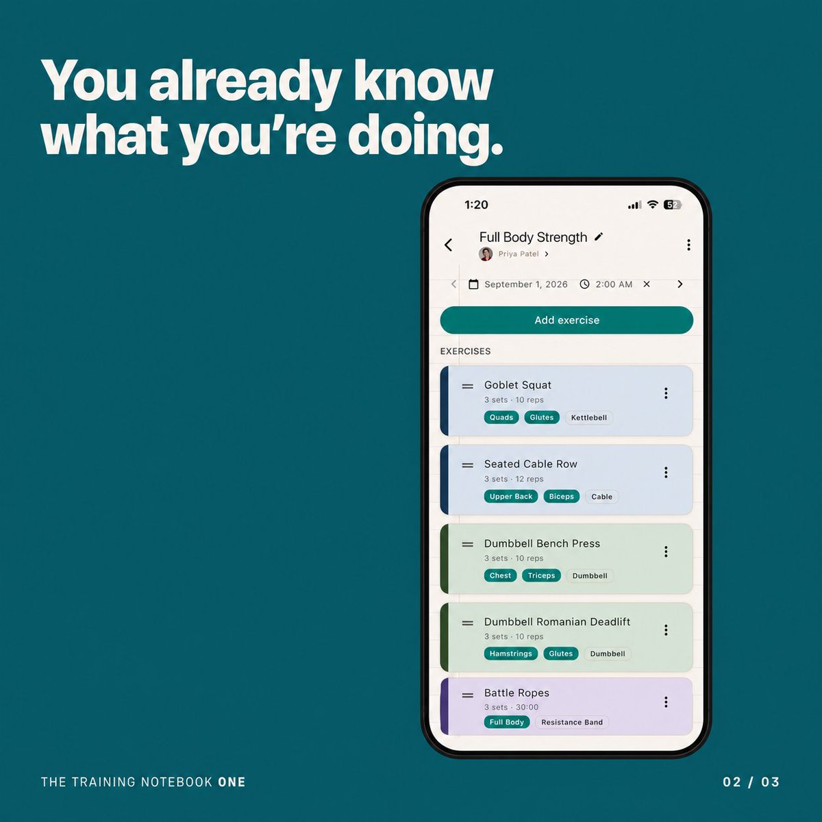 T_Notebook's tweet photo. Personal trainers, your client is walking in. You’re still looking for last week’s workout.

I built The Training Notebook One for this part of the job.

Walk In. Get To Work.

Coming soon to the App Store. Follow for the release. https://t.co/h0WPzNfqkM