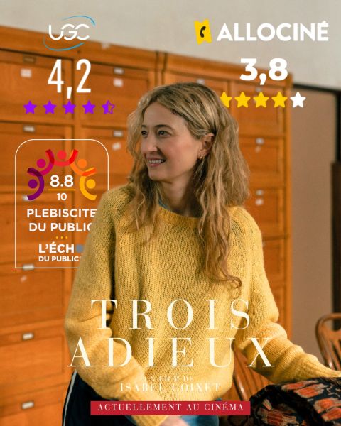 obsatisfaction's tweet photo. #TroisAdieux a obtenu notre Label Plébiscite du Public avec une superbe note spectateurs en sortie de salles de 8,8/10. cc @nourfilms_ @echodupublic https://t.co/KYA96mkhgm