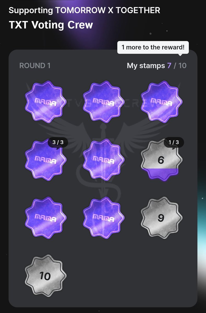 txtvotingcrew's tweet photo. 📢 MOA, ROUND 1 for MAMA Reward Card has started today! 13 days left.
Collect and show us your Stamps! 🔥

🔗 https://t.co/DLXTW80L39

The tasks are easy to get your stamps:
— Follow MAMA
— Follow Tomorrow X Together
— Watch 3 TXT videos
— Quickly watch a playlist of MAMA (you're not obliged to watch all the videos, just a few seconds)
— Log in for 3 days
— Share the link with a friend
— Share your invite code, your MOA friend must enter it for you to get your stamp
— Enter your MOA friend's code to get your stamp

A tutorial video will be posted today on every sns to spread the word to MOAs.

#MO4TXT #MOAISONE
#TOMORROW_X_TOGETHER