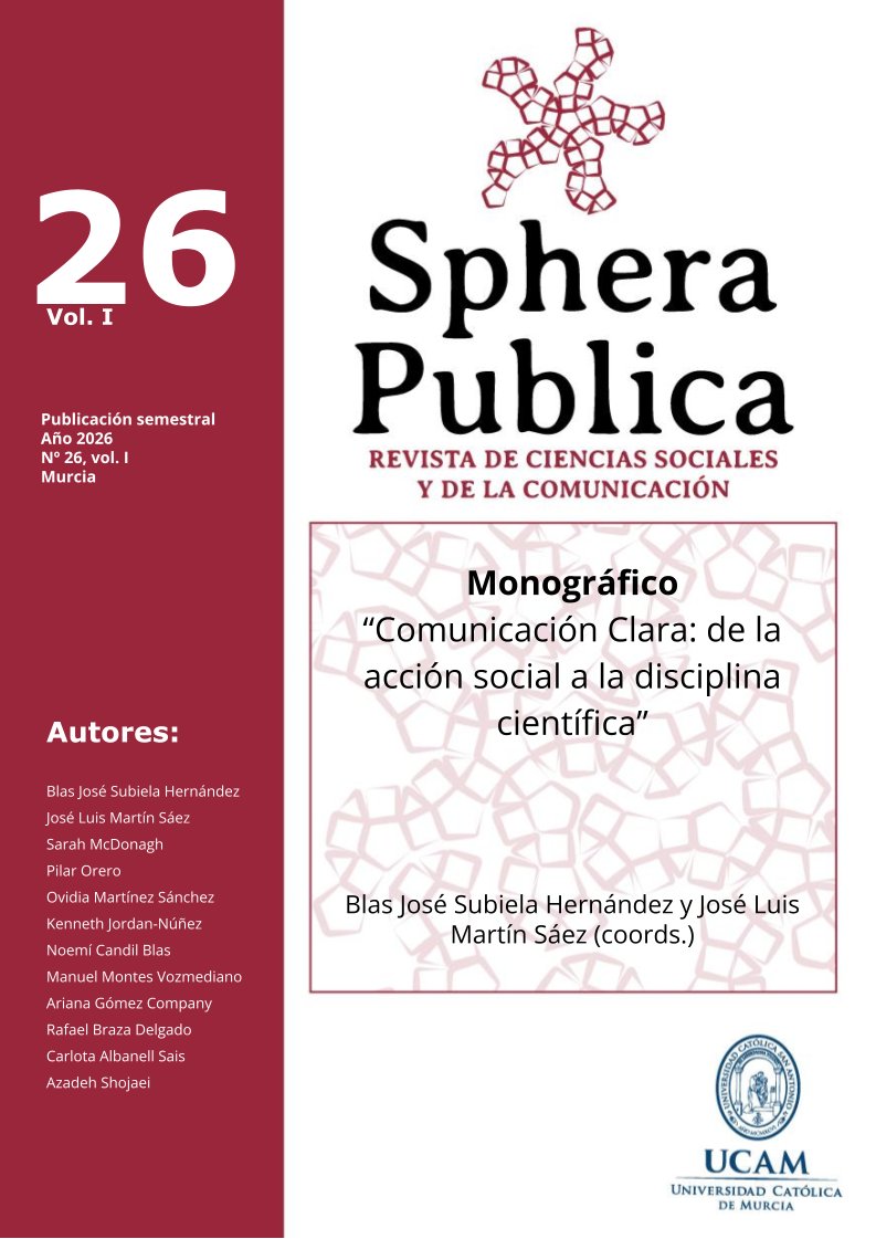 SpheraPublica's tweet photo. 📢Número 26 (vol. I) 

Monográfico "Comunicación Clara: de la acción social a la disciplina científica" https://t.co/TkMAx8rUsK

Coordinado por: @BlasSubiela y José Luis Martín Sáez 

Indexada en: 3º cuartil en Dialnet Métricas, Catálogo 2.0 Latindex...  #CienciaAbierta https://t.co/eWWVmEq7az