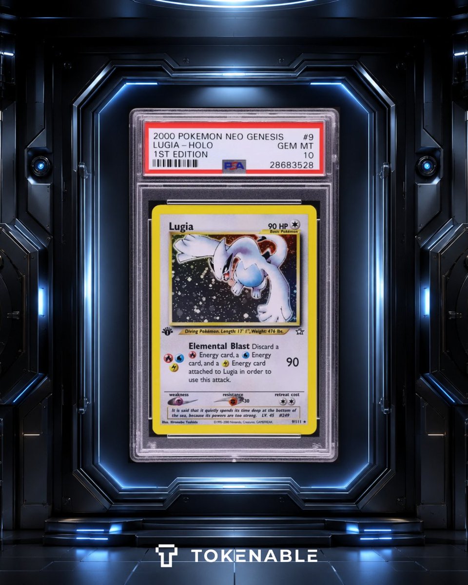tokenable_io's tweet photo. Two Neo Genesis grails just destroyed their previous records in the same auction.

A 1st Edition Neo Genesis Lugia PSA 10 sold for $360,000 at Fanatics Collect.

Its previous public benchmark?

$205,794 in June.

That's a 74.9% increase in less than three months.

But Typhlosion moved even harder.

A 1st Edition Typhlosion #17 CGC Pristine 10 sold for $336,000, compared with a previous same-grade benchmark of $81,250 in April.

That's approximately +313.5%.

Together, the two cards generated $696,000.

This isn't just another Pokémon record.

Both assets come from 2000 Neo Genesis, and both are seeing aggressive repricing simultaneously.

That suggests the market may not simply be chasing individual Pokémon.

Capital could be moving deeper into elite vintage Pokémon as an asset category.