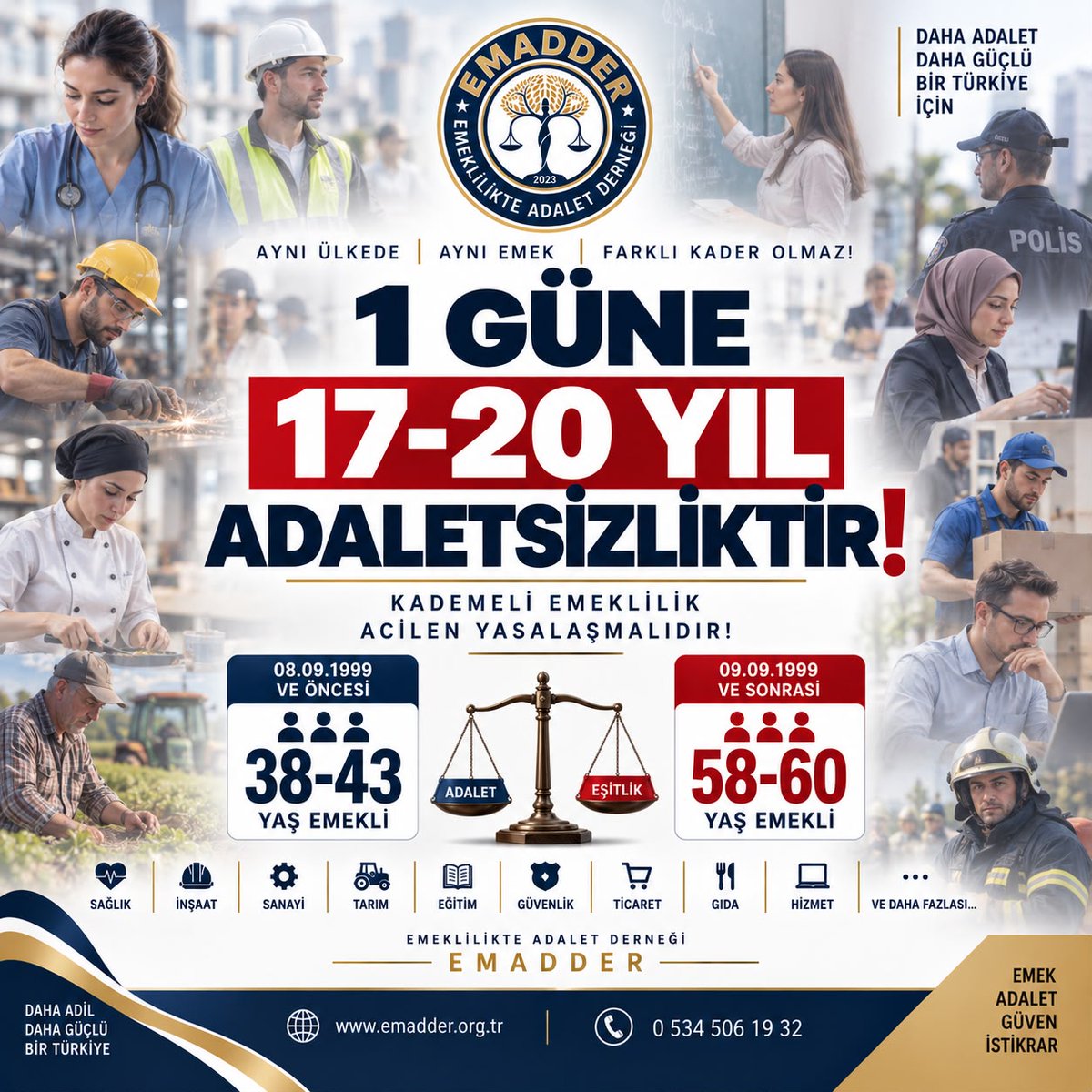fahriozkanyp's tweet photo. Aynı sistemde yıllarca çalışan primini ödeyen milyonlarca vatandaşımız bugün emeklilik hakkı için çözüm bekliyor. Kademeli Emeklilik talebi bir lütuf değil, adalet arayışıdır.
Vatandaş soruyor: Kademeye ne zaman cevap verilecek?
@EmadDernegi
#KademeliEmeklilik
#KademeyeCevapVerin https://t.co/LGWbVeqEsx