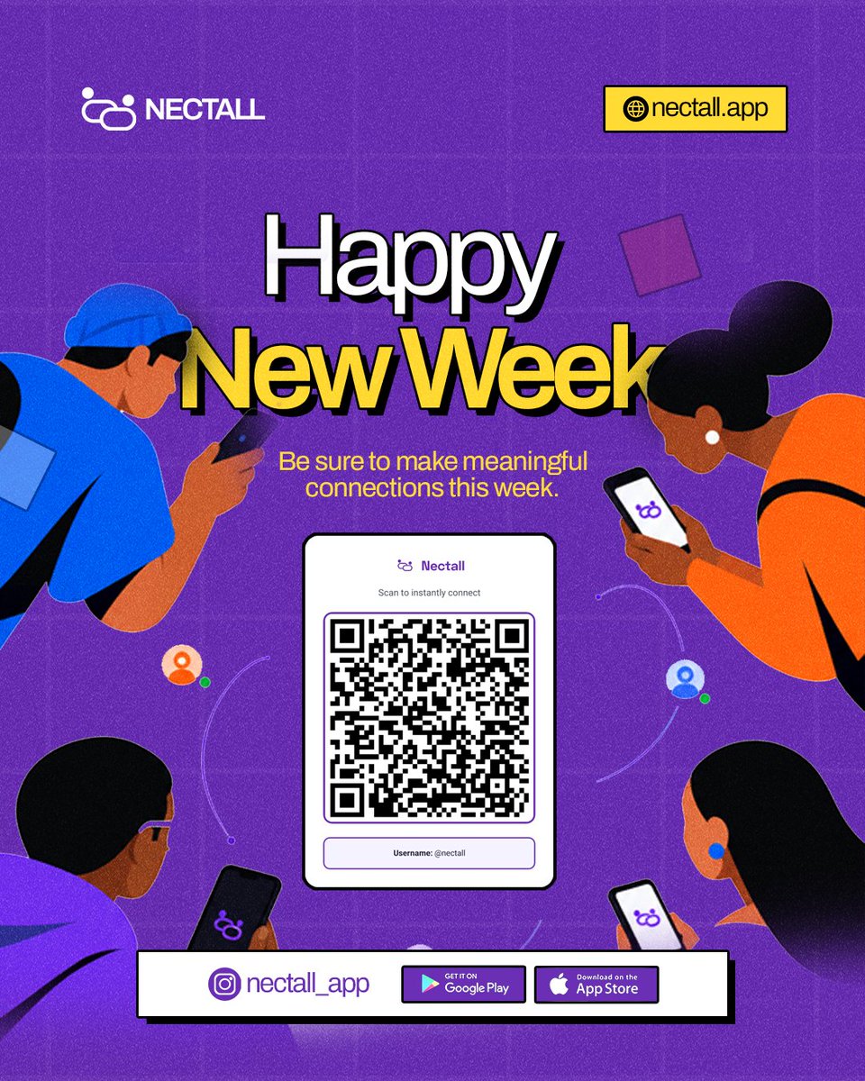 nectall_app's tweet photo. Welcome to another new week to make amazing connections. 

Have a connection filled week. 

#newweek #events #connections https://t.co/nTMGDDgm08