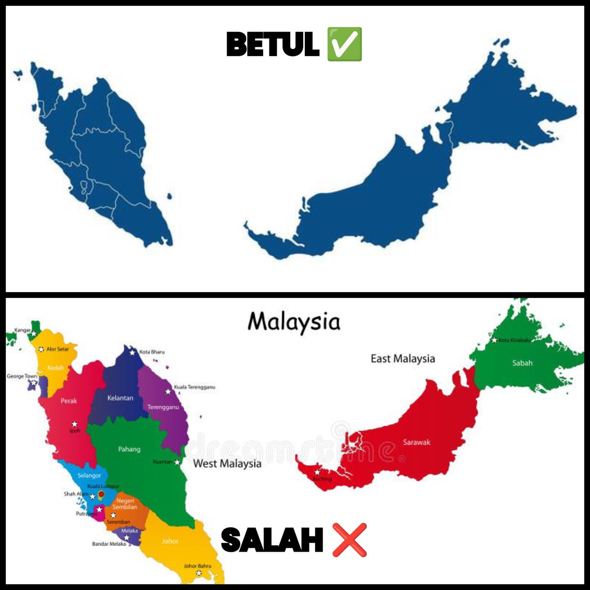 thelast_demigod's tweet photo. @3ricO2l7 This is for the clueless IDIOTS in the comments section

Sabah+Sarawak is about 60% of Malaysia total land area

That's mean Semenanjung is SMALLER than Malaysian Borneo. Not bigger. https://t.co/xhpgTNs5jd