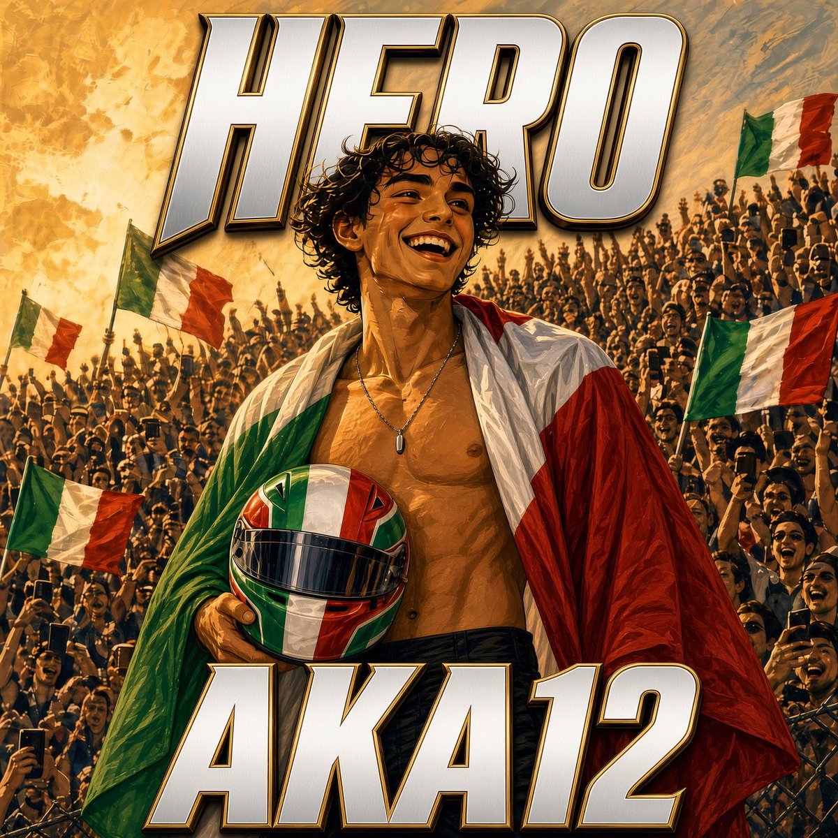 AKA12MEME's tweet photo. @Radio105 .@Radio105 Celebrate AKA 12 HERO on Moonshot: https://t.co/vAVV4mkyOz #KimiAntonelli #GPMonza #OrgoglioItaliano #MercedesAMG #Aka12 #F1 #italianGP https://t.co/6Z8bFDu9RK