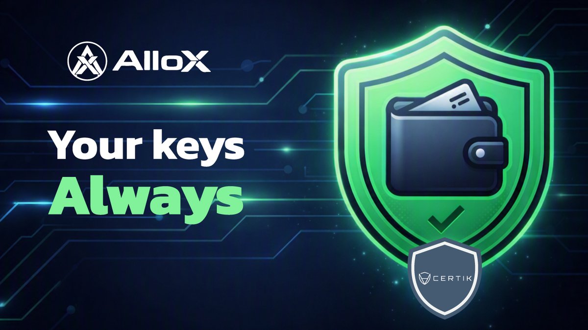 alloxdotai's tweet photo. AlloX is non-custodial.

We never hold your funds. Not for a second. Every token lands directly in your wallet. Every swap is signed by you.

Your keys. Your portfolio. Always.

👉 https://t.co/5sgNda6XsB https://t.co/fJpYnBUpMO