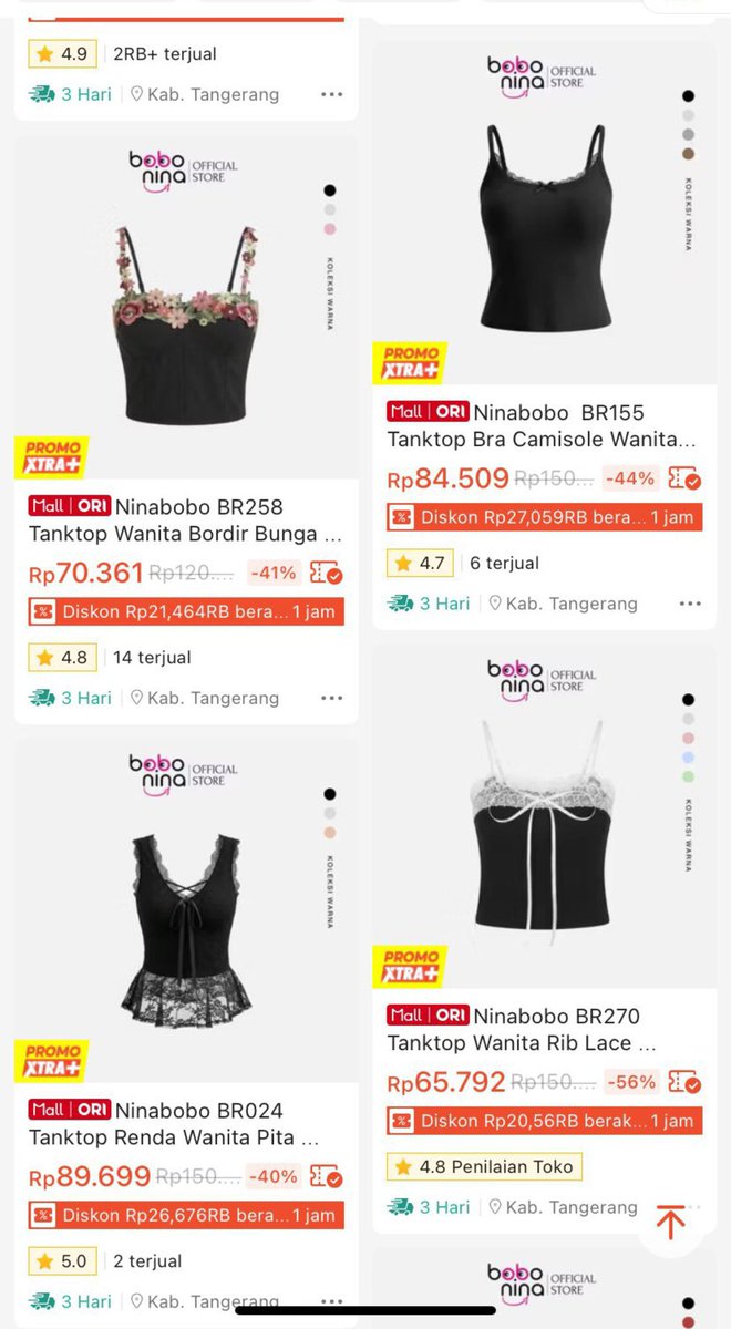 sabiluzsb's tweet photo. @cxonal ini kak buat bra ku di elena tapi lgi suka sama tanktop di ninabobo lucu lucu
https://t.co/gxSUfzVmsj 
https://t.co/dA7QyyErdm https://t.co/ltPMNu2Mnn