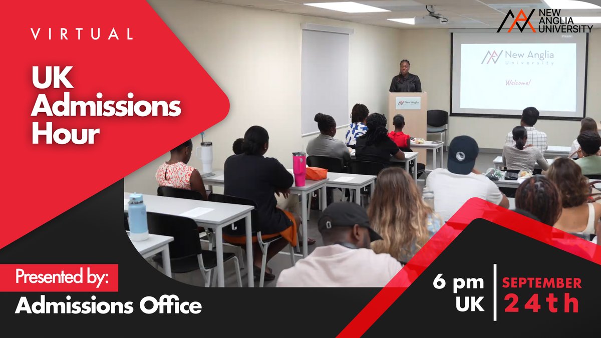 NewAngliaUni's tweet photo. 🎓 UK Admissions Hour – September 24th

Discover our MD programme, entry requirements, admissions, 20 months abroad, 35+ NHS hospitals, funding &amp; university life!

🎤 Also, live Q&amp;A with our Admissions team

📅 Sept 24 | 🕕 6 PM UK time

👉 https://t.co/dd4jIPUNTm #StudyMedicine https://t.co/tU7dUuWvVX