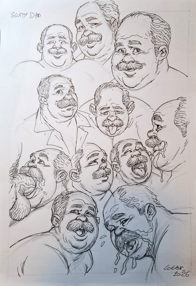 LoganKowalsky's tweet photo. Doodlin' around, practicing for a new character who found some kind of attention here in 2 previous illustrations. Here's my new #SluttyDad https://t.co/u73GePmkIH
