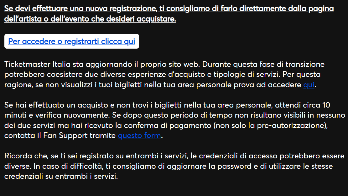 si_ba_zxc's tweet photo. @inutilecanzone @Ticketmaster ho letto ora sul sito che ci sono 2 versioni e se non vedi i biglietti di usare l'altro... è una pagina che mostra quando fai il login https://t.co/KhPQV5nvH2