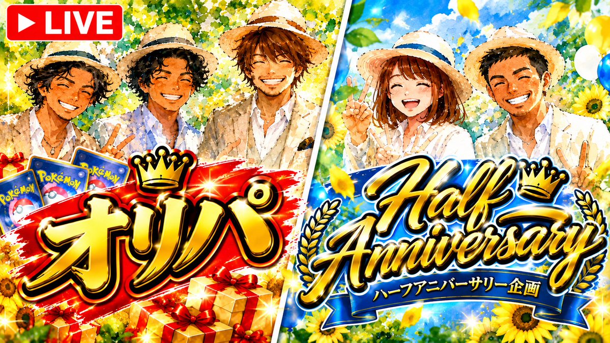 YukiguniJyansou's tweet photo. こん国ですぅ〜
寝不足空腹のエースです🔥

本日20:00〜YouTube LIVE配信
👑ハーフアニバーサリー👑

20:00〜オリパ🃏

21:00〜ハーフアニバーサリー企画🎂

雑談多めの配信になるかと思いますが
遊びに来てオリパを持って帰って下さい😘

【半年間本当にありがとうございました】
皆さんのお陰でここまで来れました！！

登録者はまだ1000人なってませんので、次なる節目は1000人目指したいです❤️