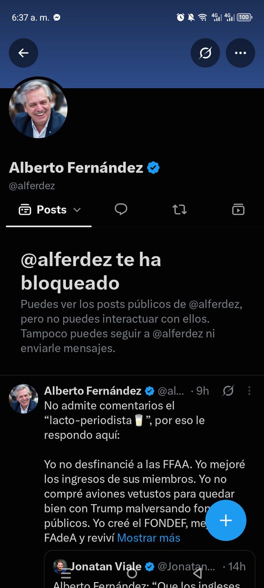 ElGamm_77's tweet photo. Te das cuenta que estás del lado correcto cuando el viejo chupapijas de @alferdez te tiene bloqueado. Viejo gatero y borracho. https://t.co/dNxIGgYj9B
