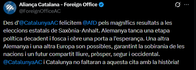 Ferrancm's tweet photo. A Catalunya encara hi haurà qui voldrà discutir si AC és o no un partit d'extrema dreta i xenòfob... https://t.co/gKhuaPnXWU