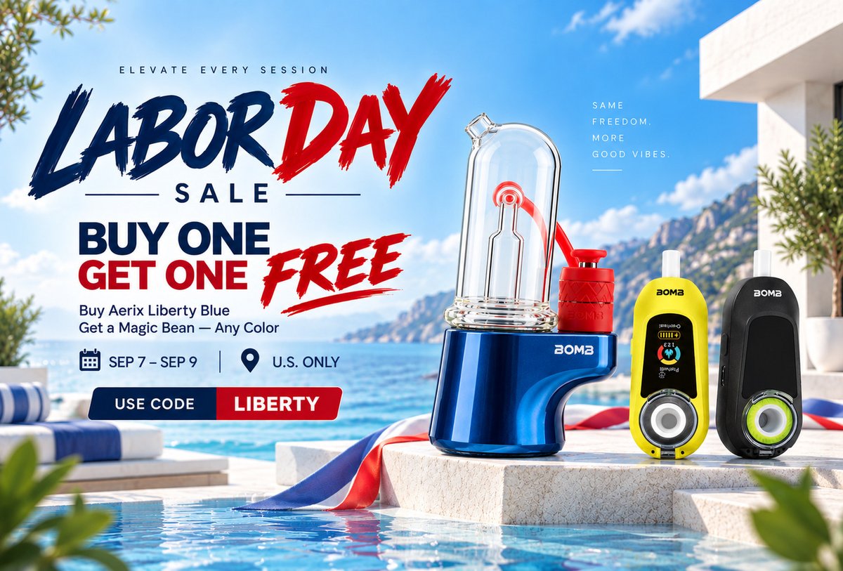 bombofficial__'s tweet photo. Labor Day just got better. 🇺🇸💙

🎁 BUY ONE, GET ONE FREE
🔵 Buy: Aerix Liberty Blue
🫘 Get: Magic Bean — Any Color
🏷️ Code: LIBERTY
📅 Sep 7–9
📍 U.S. Only

Shop at https://t.co/0unFOFxOXt

#BOMBERIG #Aerix #MagicBean #LaborDaySale #LaborDayDeals https://t.co/8GtkqJweCc