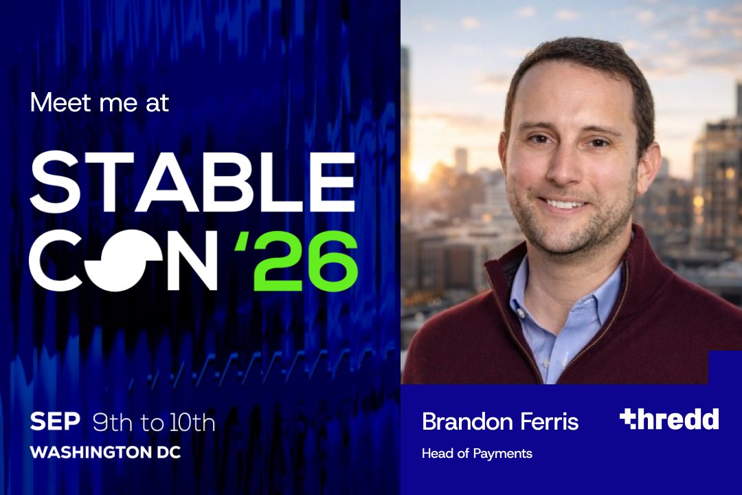 HelloThredd's tweet photo. 🇺🇸 Heading to @thestablecon USA?

Brandon Ferris, Head of Payments at Thredd, will be in Washington DC, joining the people building and shaping the future of #stablecoins and programmable money.

With stablecoins increasingly becoming part of the global #payments infrastructure, Brandon will be there to talk about what this means for card programmes, cross-border payments and how Thredd is helping connect digital assets with everyday payment experiences.

📅 9–10 September 2026
📍 Washington, DC

If you’re attending, connect with Brandon and come talk stablecoins, issuing and what’s next for payments.