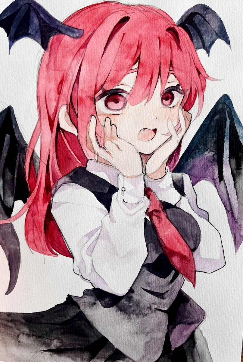 Ringoyarou's tweet photo. 照れ照れ小悪魔さん。
#東方project
#アナログイラスト
#小悪魔 https://t.co/dhmcGl2X4I