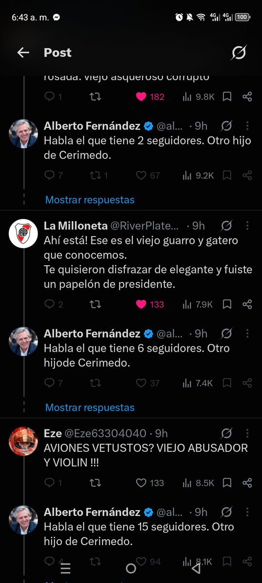 ElGamm_77's tweet photo. Se cansaba de spamear lo mismo en todos los twits que lo criticaban, pero los otros eran bots. 🙄 Viejo Gaga @alferdez https://t.co/O2MJzS9Y9b