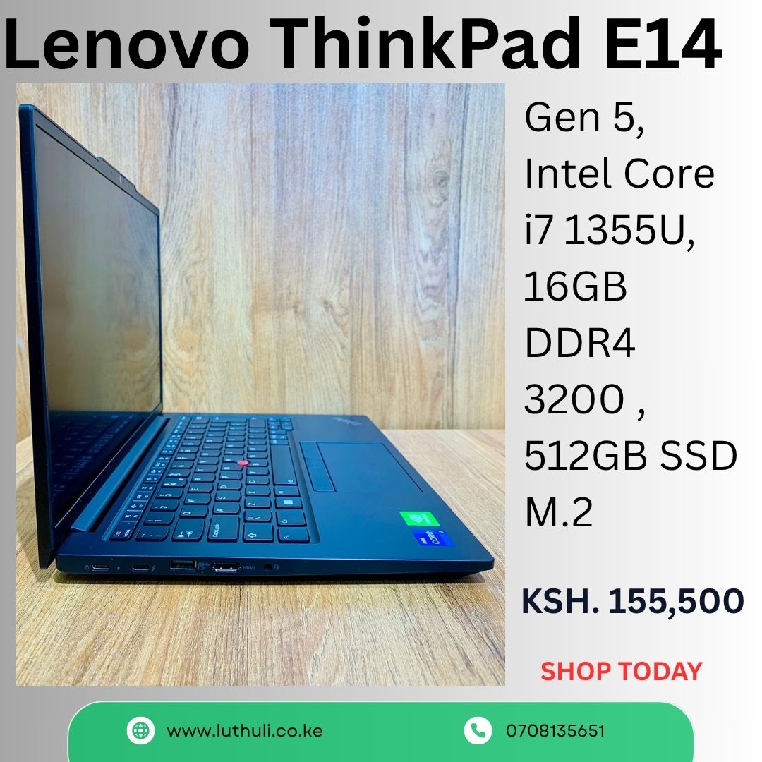 Luthuli_SStores's tweet photo. 💻 Work smarter with the Lenovo ThinkPad E14! Powerful, reliable, and ready for work, school &amp; everyday tasks. 🔥

#LenovoThinkPad #ThinkPadE14 #LaptopsKenya #Laptops #LuthuliSuperstores #TechDeals #ShopKenya https://t.co/p0udfx5rNZ