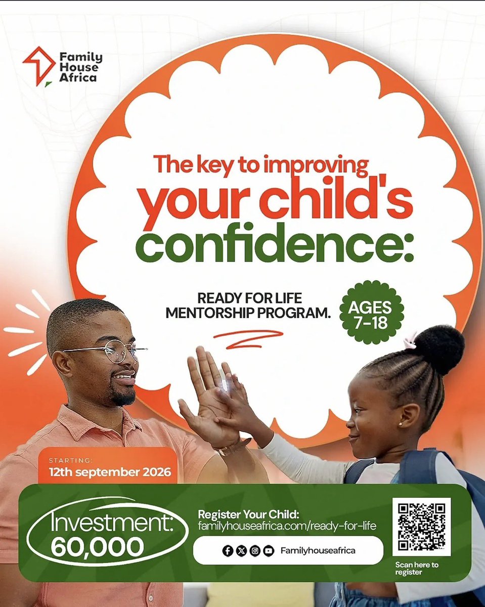 YourFamilyHouse's tweet photo. Your child will face the world without you beside them but will they have the confidence and skills to navigate it?
Ready For Life prepares them for this!
Ages 7-18, starts Sept 12, ₦60,000.
Register: https://t.co/6nGfU37OAa
#ReadyForLife #ChildDevelopment #FHA https://t.co/1e58zxzG8X