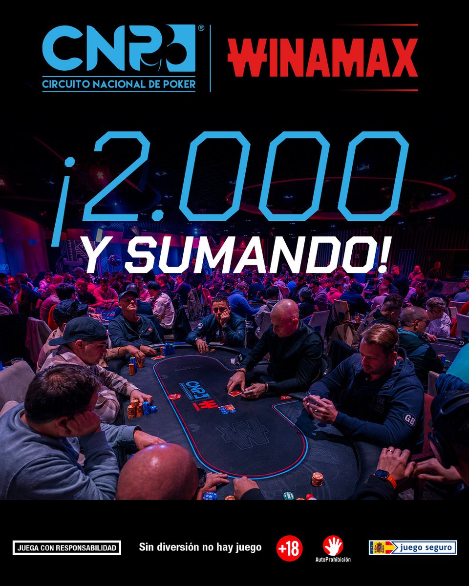 Winamax_Espana's tweet photo. 🚀 ¡2000 Clasificados para el CNPW este año! 

😮 Seguimos batiendo records y para celebrarlo vamos a sortear 2 tickets de 10€

🥳Para participar menciona a un amigo con quien te gustaria jugar el CNPW este año

🔁 Síguenos + RT + responde + nick
@CNP_POKER https://t.co/KYeRwzNnuR