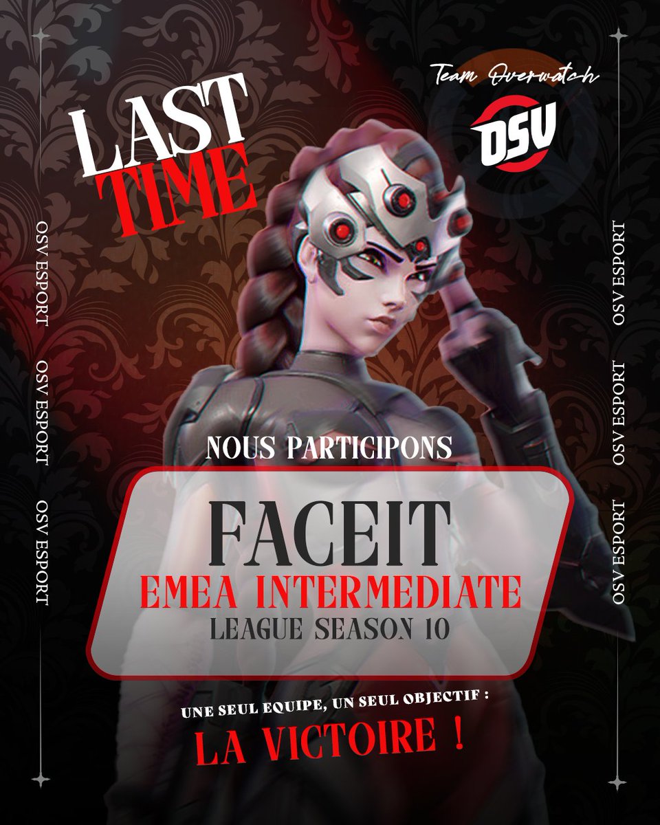 OservEsport's tweet photo. Notre équipe Overwatch fait son retour !

Ils défendront les couleurs d'OSV lors de la @FACEIT_OW EMEA Intermediate Season 10 avec un seul objectif en tête : gagner!

Leur premier match démarre dès ce soir à 20 h contre Dawn 

En direct sur https://t.co/nftxmhZvwf https://t.co/Xq3xlJuA3K