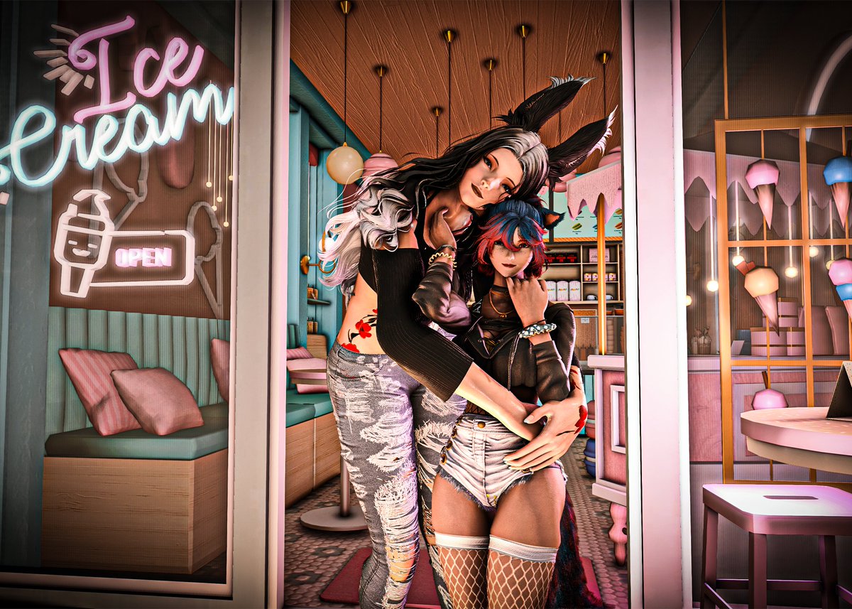Aiofethebard's tweet photo. Ice cream date with the ever gorgeous @AltaniXIV  🍦🍦
.
.
.
#gpose #gposer #ffxivgpose #aiofe https://t.co/MzWBnqZsWL