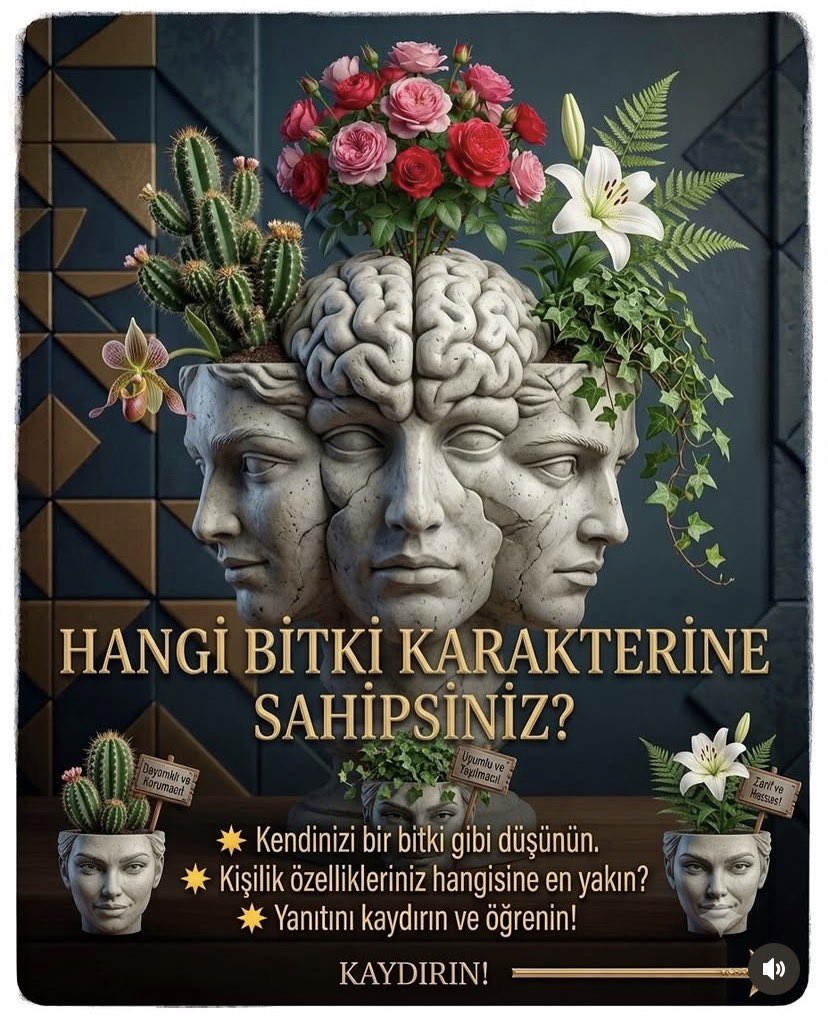 PksMurat's tweet photo. Biz sizin için birkaç bitkiyi ve temsil ettiği insan karakterlerini eşleştirdik. Bakalım sizin ruhunuz hangi saksıda büyüyor? 👀

#kişiliktesti #karakteranalizi #bitkiler #piskolojiktest #hangibitkisin https://t.co/5CC3Vc0k6M