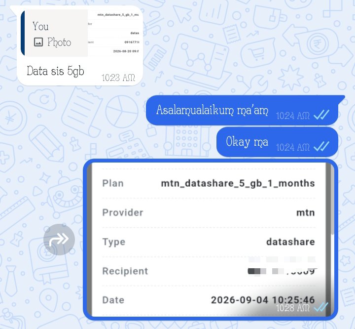 meedah2000's tweet photo. Another MTN 5GB - β¦2,000 monthly plan successfully delivered to a happy customer β
No long talk β affordable data, smooth delivery and reliable service π―
π Validity depends on your data usage.
Need yours?
Send a DM now and letβs get you connected! β‘
#MTNData #DataDeals https://t.co/fFXJMbyprM
