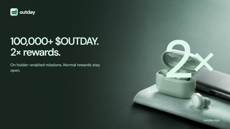 OutDayApp's tweet photo. Holding 100,000+ $OUTDAY can get you 2× the reward on holder-enabled missions.

Non-holders still get the normal reward. We're not making Outday holder-only.

Check the mission's holding rules before entering; the receiving wallet must qualify.

https://t.co/XG0zquaOmi https://t.co/JOhTqRB9f8