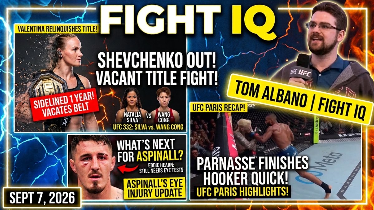 fightiqetb's tweet photo. LIVE IN 30 MINUTES: Fight IQ with @thomasjalbano on @ETBnetwork
- @BulletValentina injured, relinquishes @ufc flyweight title
- @nataliasilvaufc vs. Wang Cong at #UFC332
- #UFCParis & #UFCShanghai recaps
- #NocheUFC4 preview
LIVE SHOW: https://t.co/r62J7kG5Ib
#UFC #MMA https://t.co/GICTa4okfB
