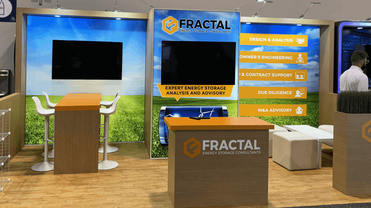 CircleExhibit's tweet photo. Fractal RE+ 2024 Energy Storage Consulting Booth

A clean energy booth with service graphics, large screens, meeting space, and clear branding for battery storage and engineering conversations.

#REPlus2024 #EnergyStorage #TradeShowBooth https://t.co/B7rQDRCzVS