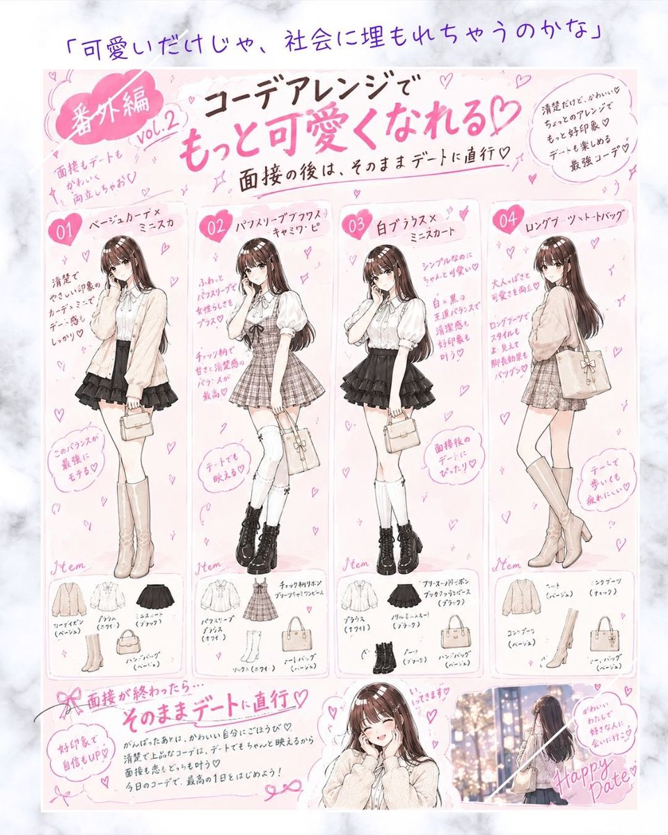 RunwayBefore's tweet photo. 【愛され品格＆シアーニュアンス調律】
制服を着こなすウエストラインの作り方から、先輩や店長から「育ちが良くて丁寧な子」と一目置かれる言葉遣い・所作まで徹底ガイド。人間関係のストレスとは無縁の「バイト先ヒロイン」に✨
もちろんバイトの後はご褒美デート❤️ https://t.co/jeLvRf36XL