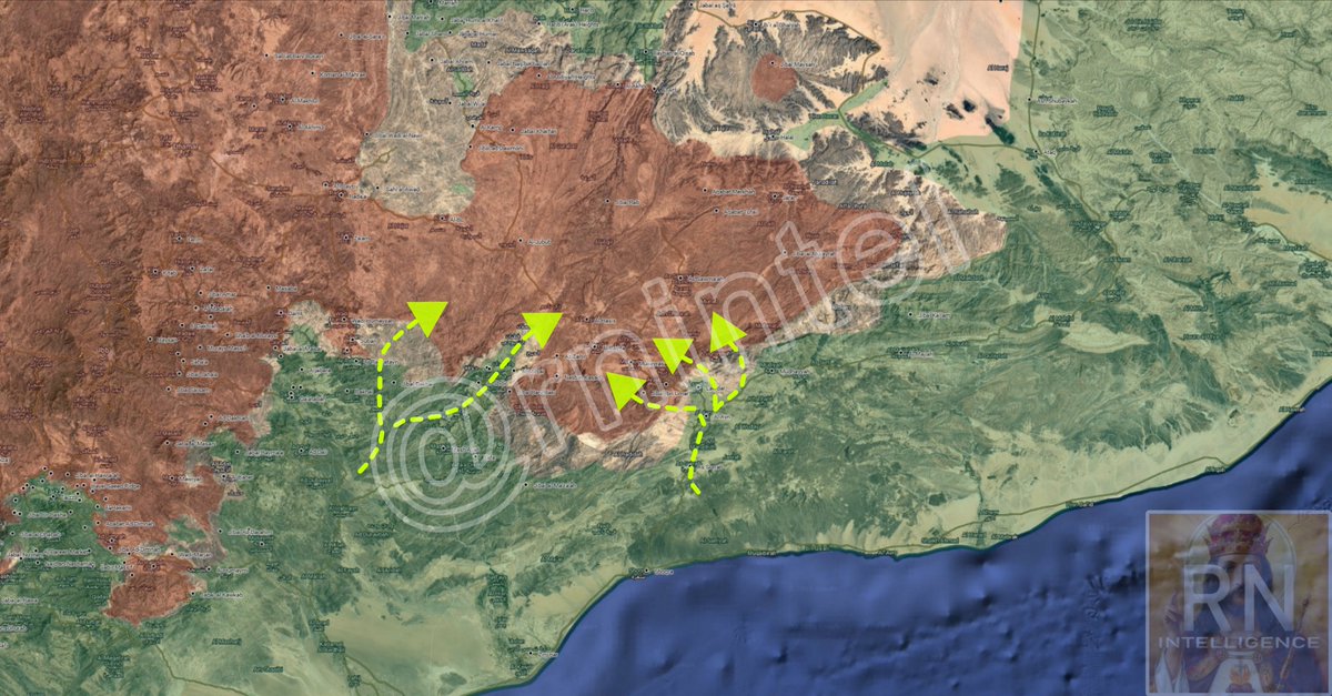 officialrnintel's tweet photo. 🇾🇪⚡- In the past hour, Presidential Leadership Council forces have launched a major offensive in the al-Bayda' Governorate, southern Yemen.

The fighting is no longer confined to a few directions, Yemen is once again engaged in a full-scale civil war, with clashes ongoing across almost all fronts.