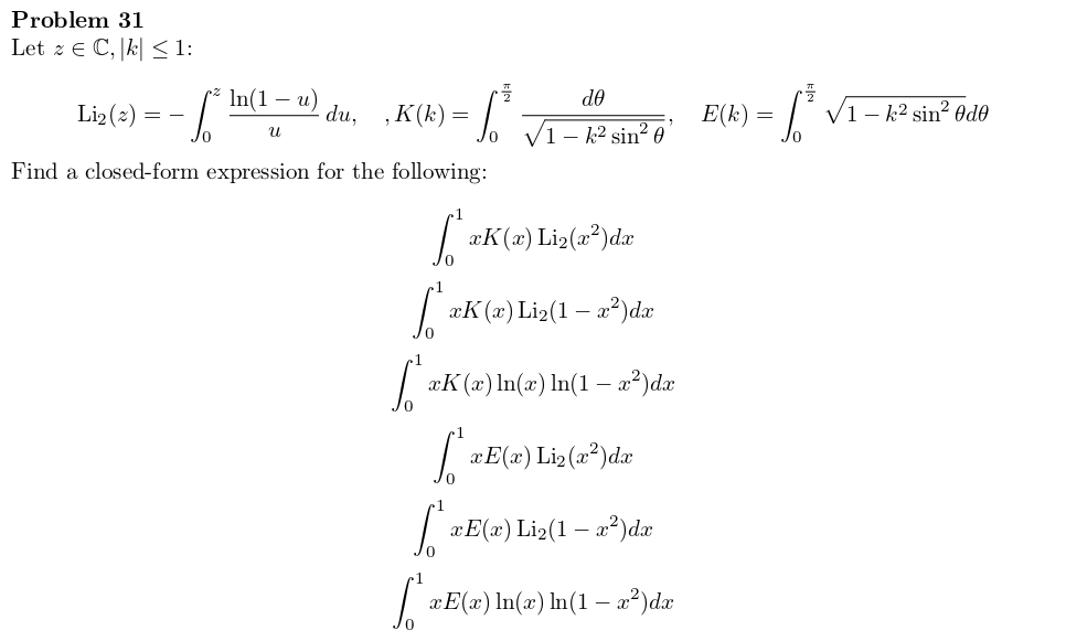 Javier_DanielAR's tweet photo. A couple of integrals with surprisingly simple closed forms! Give them a try! there is a very simple way to solve these, so have fun finding it! 🙂
#math #mathchallenge #mathfun https://t.co/24m0LFmngM