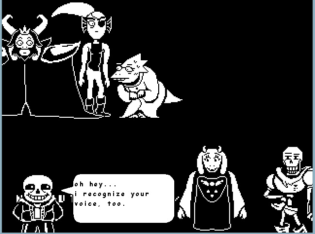 SorielMoments's tweet photo. If you saw this scene and thought there wasn't anything romantic going on with Sans and Toriel then I don't know what to tell you. Literally, no one knew who she was, but SANS of all people knew the queen of all monsters after she was away for a very long time? Crazy. #soriel https://t.co/EJm4fe08yv