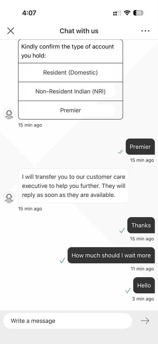 gau_888's tweet photo. My account has been closed and my money is also withdrawn without my request.@HSBC_IN 
My RM Sankalp Apurva and his managers haven’t responded me despite 2 reminders. On website chat agent told me to login from app, on app chat no one is responding https://t.co/N6Y0Wjsx73