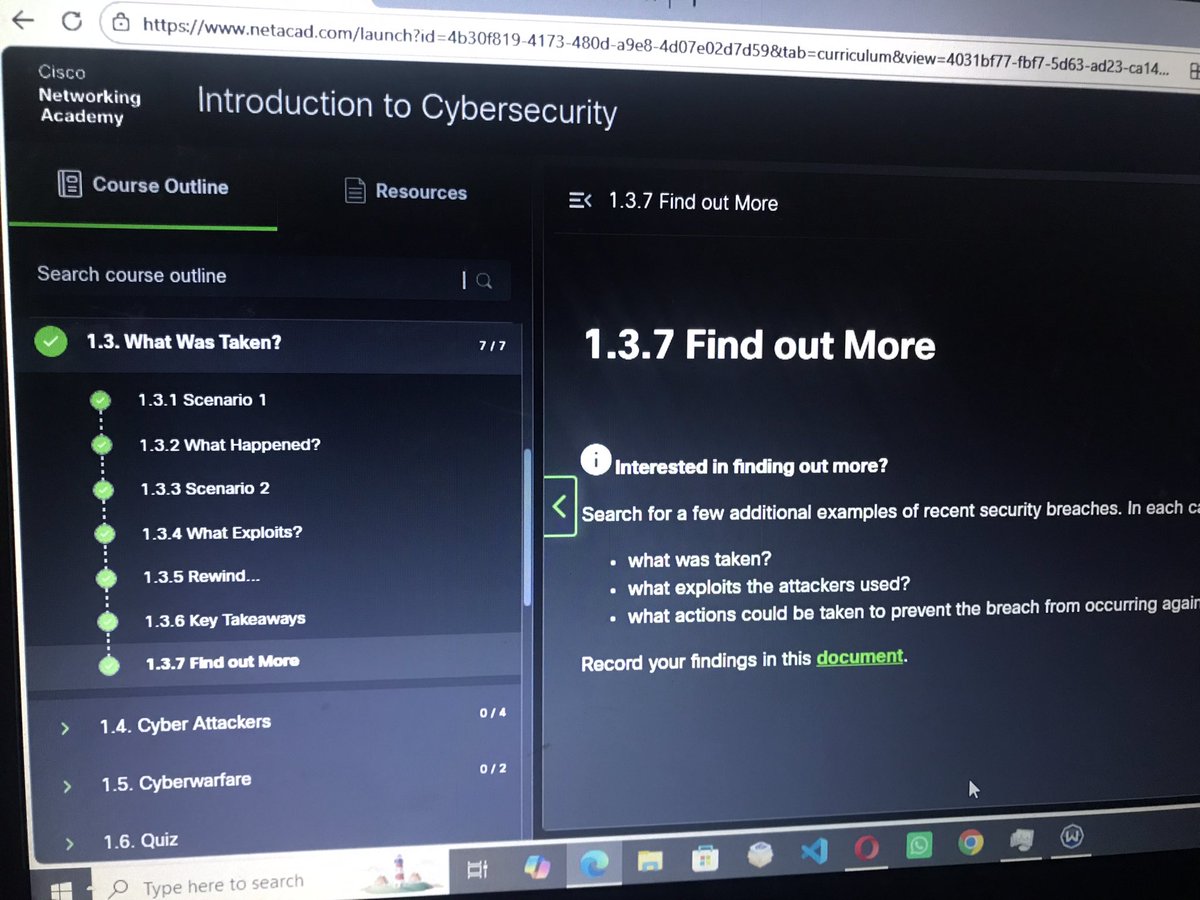 __tim24's tweet photo. Day 3/70 Today
I learned about protecting organizations and how human behavior can impact cybersecurity. π‘οΈπ»
Building my knowledge one day at a time. π And shout out to @THE_CYBRARIANS for showing us the path
#Cybersecurity #CiscoNetAcad #Day3 https://t.co/KhUE6oqe6U
