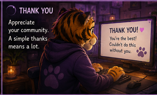 Motivatedtiger's tweet photo. Never underestimate a power of appreciation! #CreateAStream #Twitch #Streamer #TwitchStreamer #StreamerTip #TwitchCommunity #StreamingCommunity #CommunityBuilding #StreamingTips #TwitchTips #ThankYou #StreamerLife #ContentCreator #MotivatedTiger #Gratefull #ThankYou #appreciation https://t.co/MPQRkT38M7