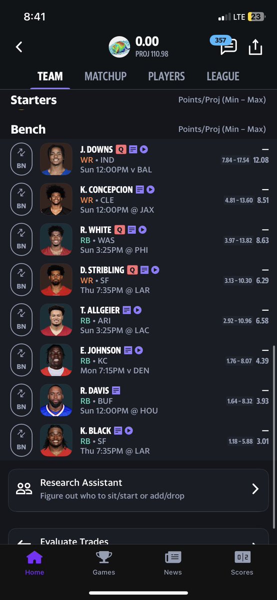 The_LuCamp's tweet photo. @4for4football 12 team ppr . I had pick 12 . A lot of big shots https://t.co/UBclfoUJja