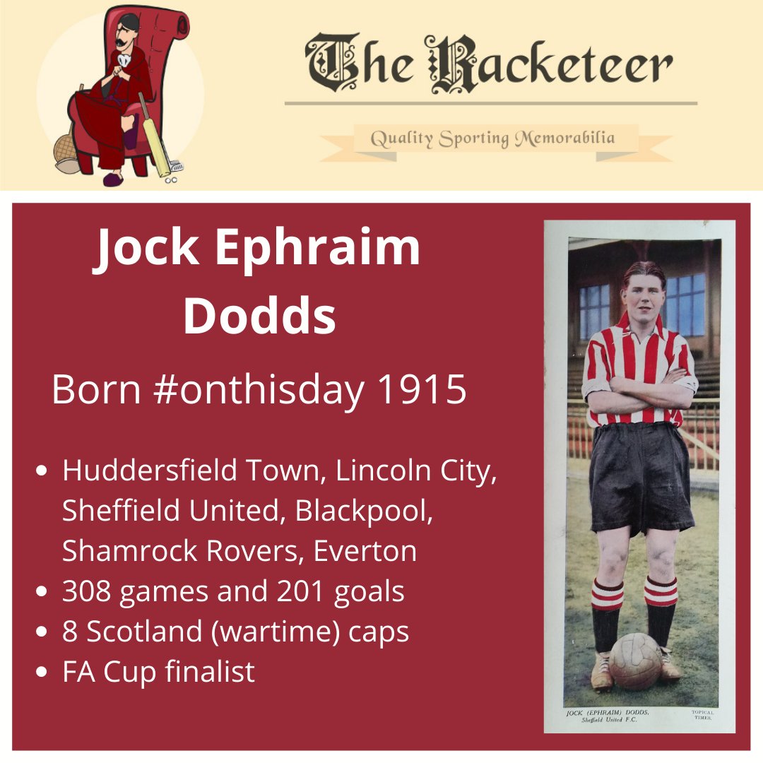 Theracketeer1's tweet photo. Born #OnThisDay in 1915, Jock Ephraim Dodds (what a name!) played for @htafc @LincolnCity_FC @SheffieldUnited @BlackpoolFC @ShamrockRovers and @Everton - and was an #FACup finalist
#football #footballcards #topicaltimes
https://t.co/0hz4CknHrV https://t.co/ZttqiACybB